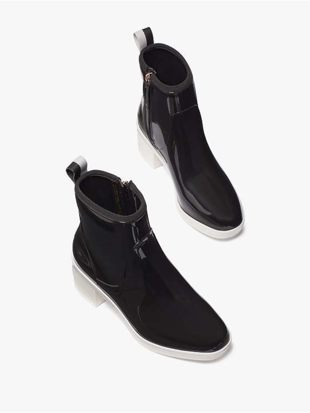 kate spade Black Patent Ankle Boots with White Sole size 8
